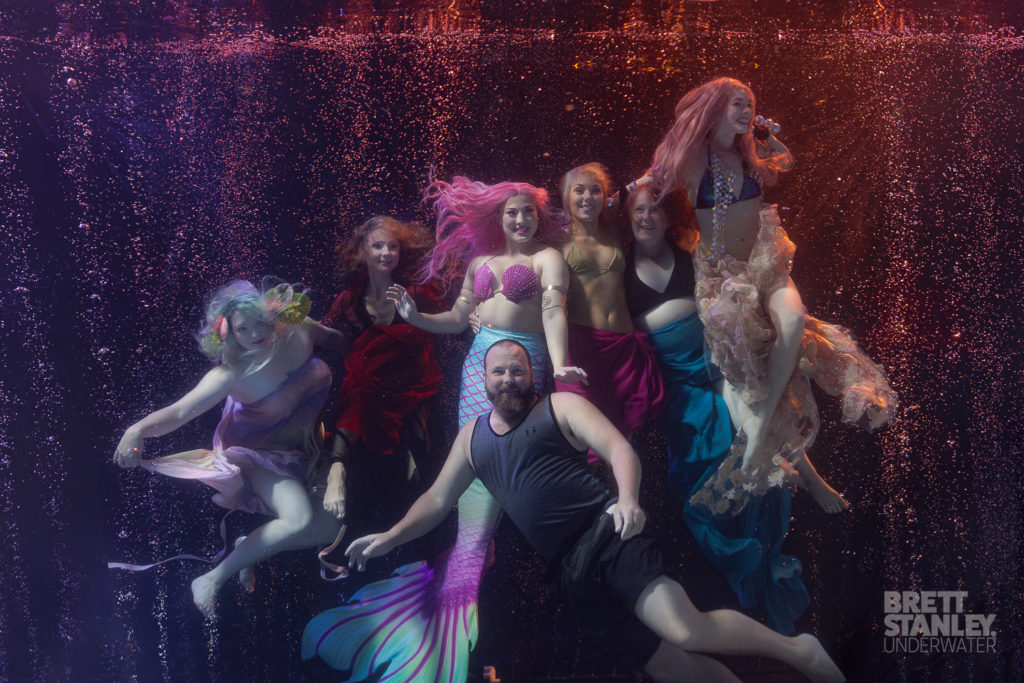 Brett Stanley and Hannah teaching a mermaid masterclass in Los Angeles